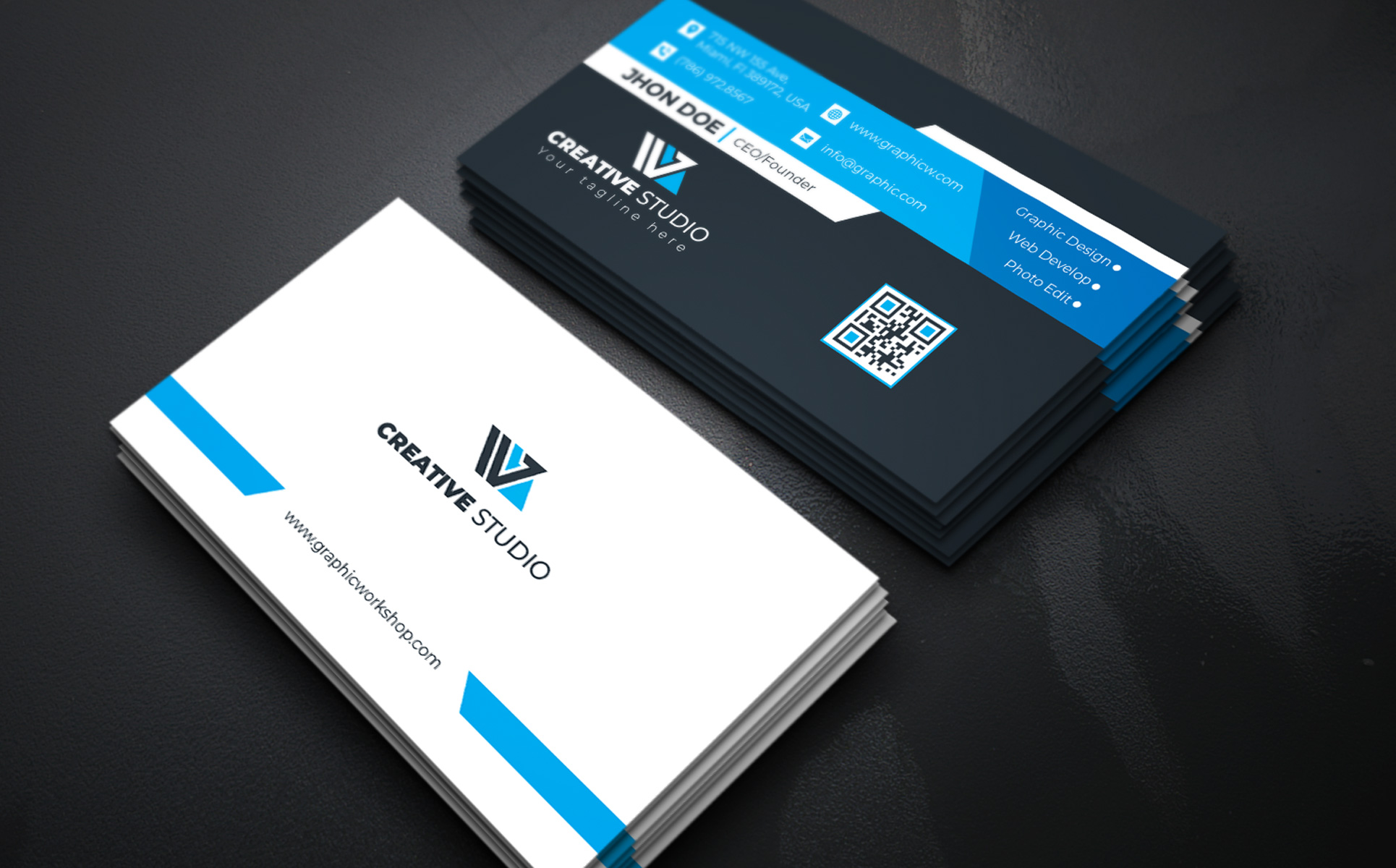 Download Фирменный стиль "Business Card (Black & White) - Corporate Identity Template" / Business Card (Black & White) - Corporate Identity Template - Фирменный стиль на тему графика bestsale,black,blue,business,card,clean,color,colorful,corporate,creative,dark,red,design,elegant,green,mono,name,pattern,pink,print-ready