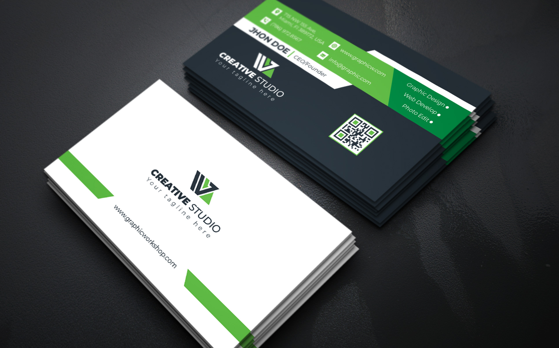 Download Фирменный стиль "Business Card (Black & White) - Corporate Identity Template" / Business Card (Black & White) - Corporate Identity Template - Фирменный стиль на тему графика bestsale,black,blue,business,card,clean,color,colorful,corporate,creative,dark,red,design,elegant,green,mono,name,pattern,pink,print-ready