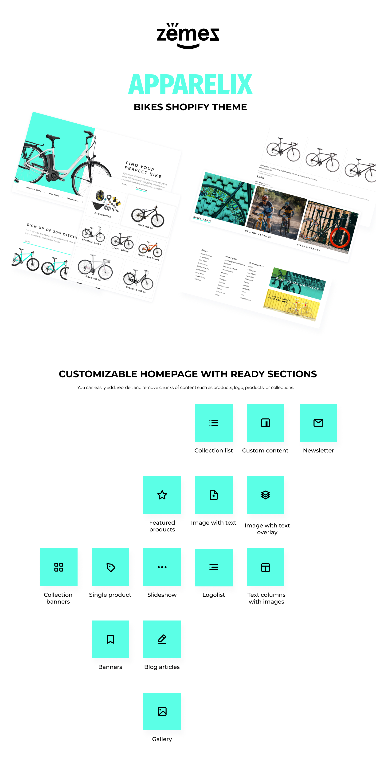 Apparelix Bikes eCommerce Shopify Theme