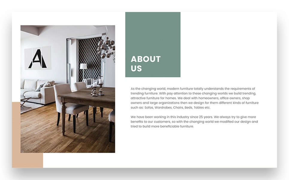 Download PSD шаблон "Modern Furniture PSD Template" / Modern Furniture PSD Template - PSD шаблон на тему графика furniture,singlepage,portfolio