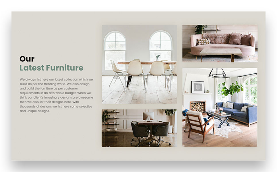 Download PSD шаблон "Modern Furniture PSD Template" / Modern Furniture PSD Template - PSD шаблон на тему графика furniture,singlepage,portfolio