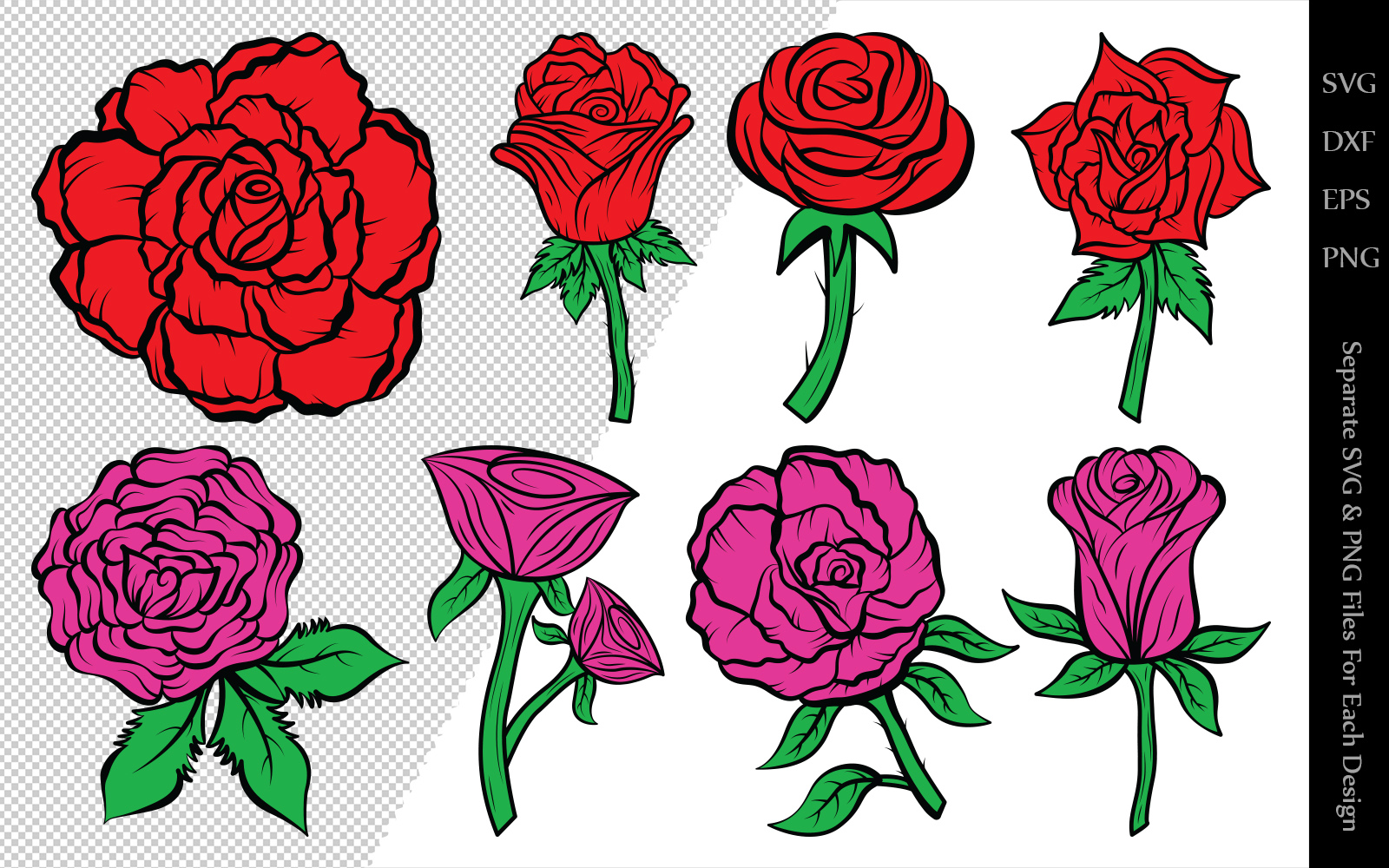 Download Иллюстрация "Rose Flower Clipart Bundle Drawings - Illustration" / Rose Flower Clipart Bundle Drawings - Illustration - Иллюстрация на тему графика rose,flower,floral,leaves,plant,design,svg,dxf,eps,png,clipart,cricut,cut,file,line,drawing,sketch,wreath,botanical,illustration