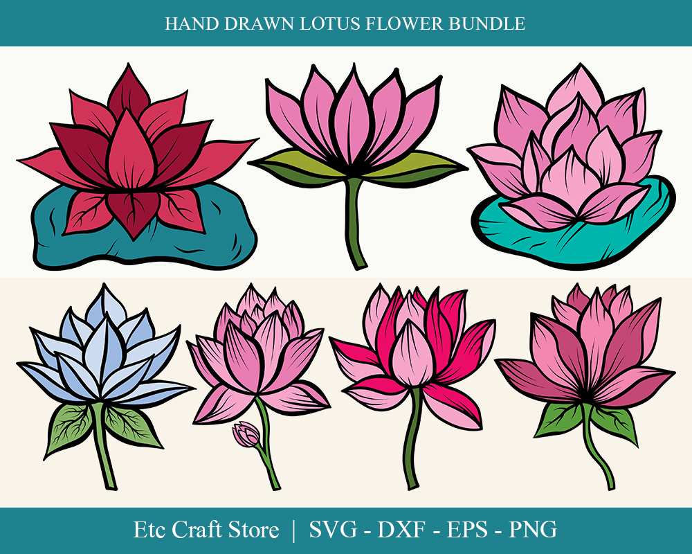Download Иллюстрация "Lotus Flower Clipart Bundle Drawings - Illustration" / Lotus Flower Clipart Bundle Drawings - Illustration - Иллюстрация на тему графика lotus,flower,yoga,svg,floral,leaves,plant,design,dxf,eps,png,clipart,cricut,cut,file,line,drawing,sketch,wreath,botanical