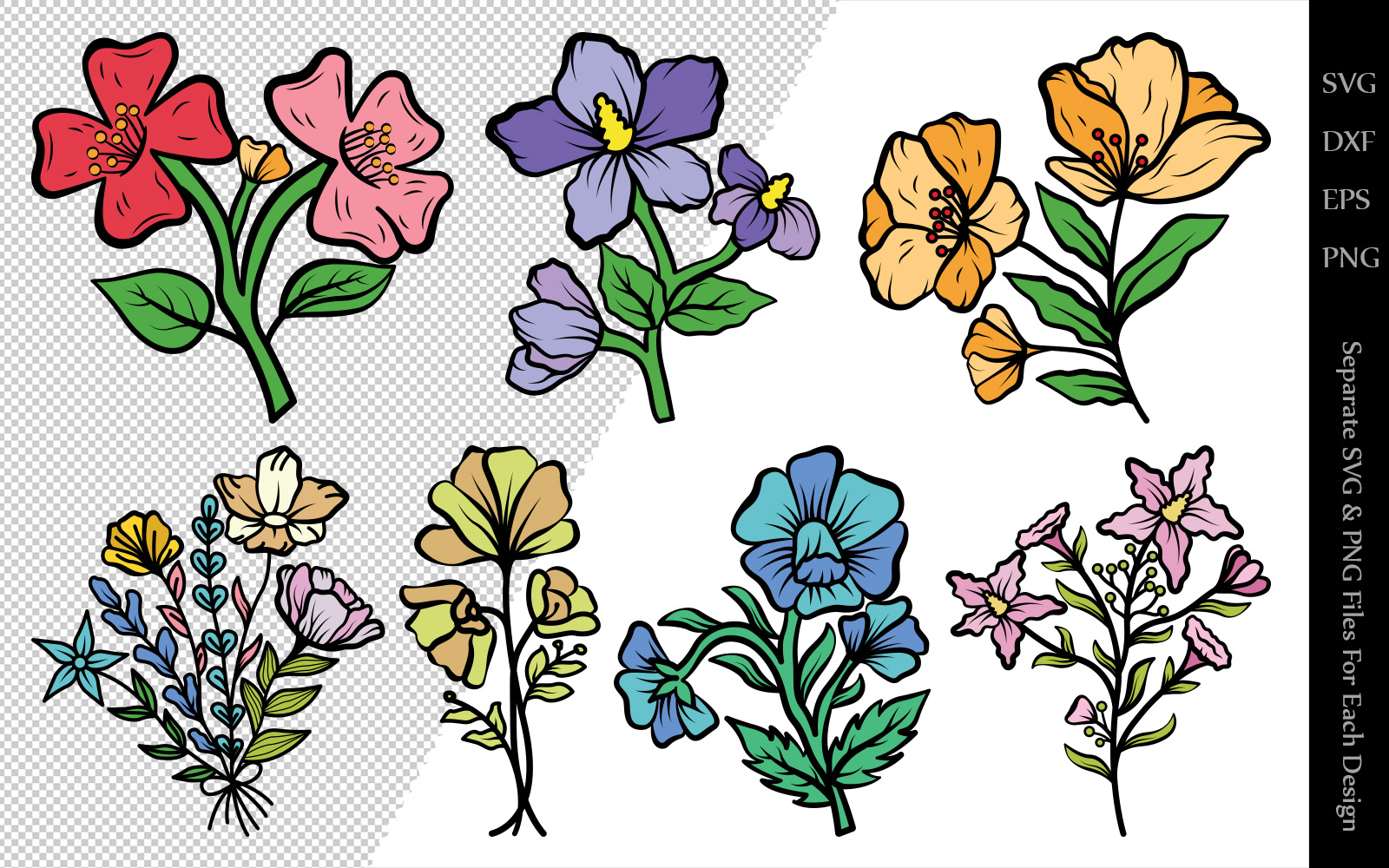 Download Иллюстрация "Wild Flower Clipart Bundle Drawings - Illustration" / Wild Flower Clipart Bundle Drawings - Illustration - Иллюстрация на тему графика wild,flower,floral,leaves,plant,design,svg,dxf,eps,png,clipart,cricut,cut,file,line,drawing,sketch,wreath,botanical,illustration