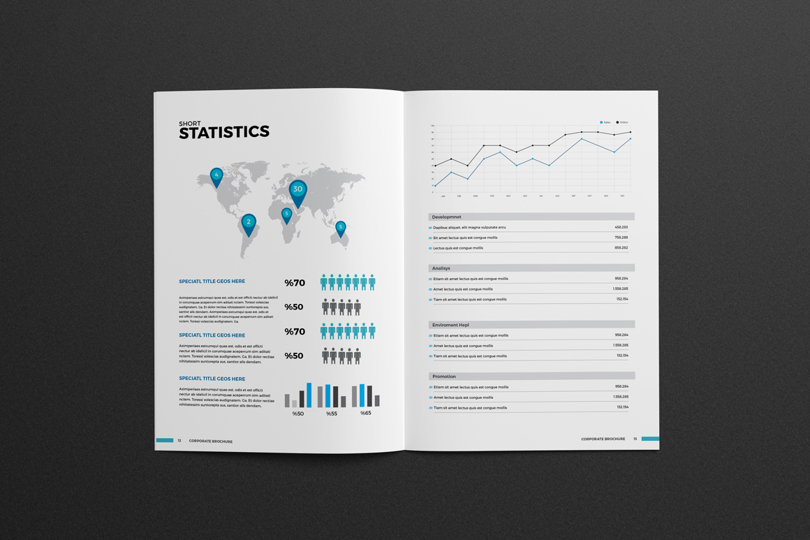 Download Фирменный стиль "Company Profile Brochure - Corporate Identity Template" / Company Profile Brochure - Corporate Identity Template - Фирменный стиль на тему графика a4,brochure,design,business,clean,corporate,creative,elegant,identity,indesign,infographics,informational,light,modern,orange,professional,report,trend,trendy,unique