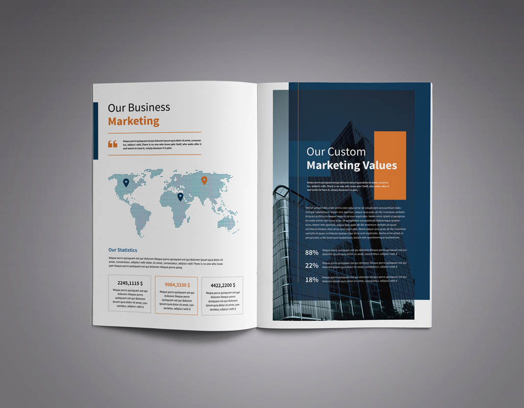 Download Фирменный стиль "A4 Business Brochure - Corporate Identity Template" / A4 Business Brochure - Corporate Identity Template - Фирменный стиль a4,annual,report,business,catalog,template,catalogs,catalogue,chart,charts,clean,corporate,customizable,customize,design,elegant,indesign,infographic,interior,modern