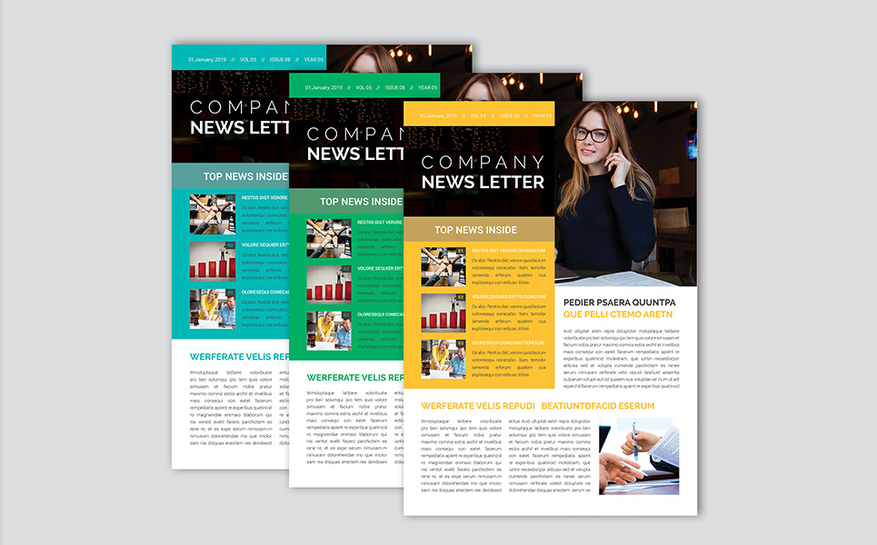 Download Фирменный стиль "Newsletter Design - Corporate Identity Template" / Newsletter Design - Corporate Identity Template - Фирменный стиль на тему графика newsletter design brochure magazine_template print a4 corporate clean professional minimul agency indesign graphic