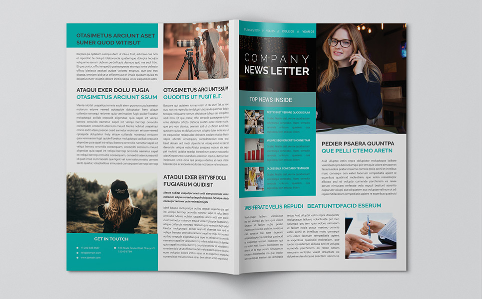 Download Фирменный стиль "Newsletter Design - Corporate Identity Template" / Newsletter Design - Corporate Identity Template - Фирменный стиль на тему графика newsletter design brochure magazine_template print a4 corporate clean professional minimul agency indesign graphic