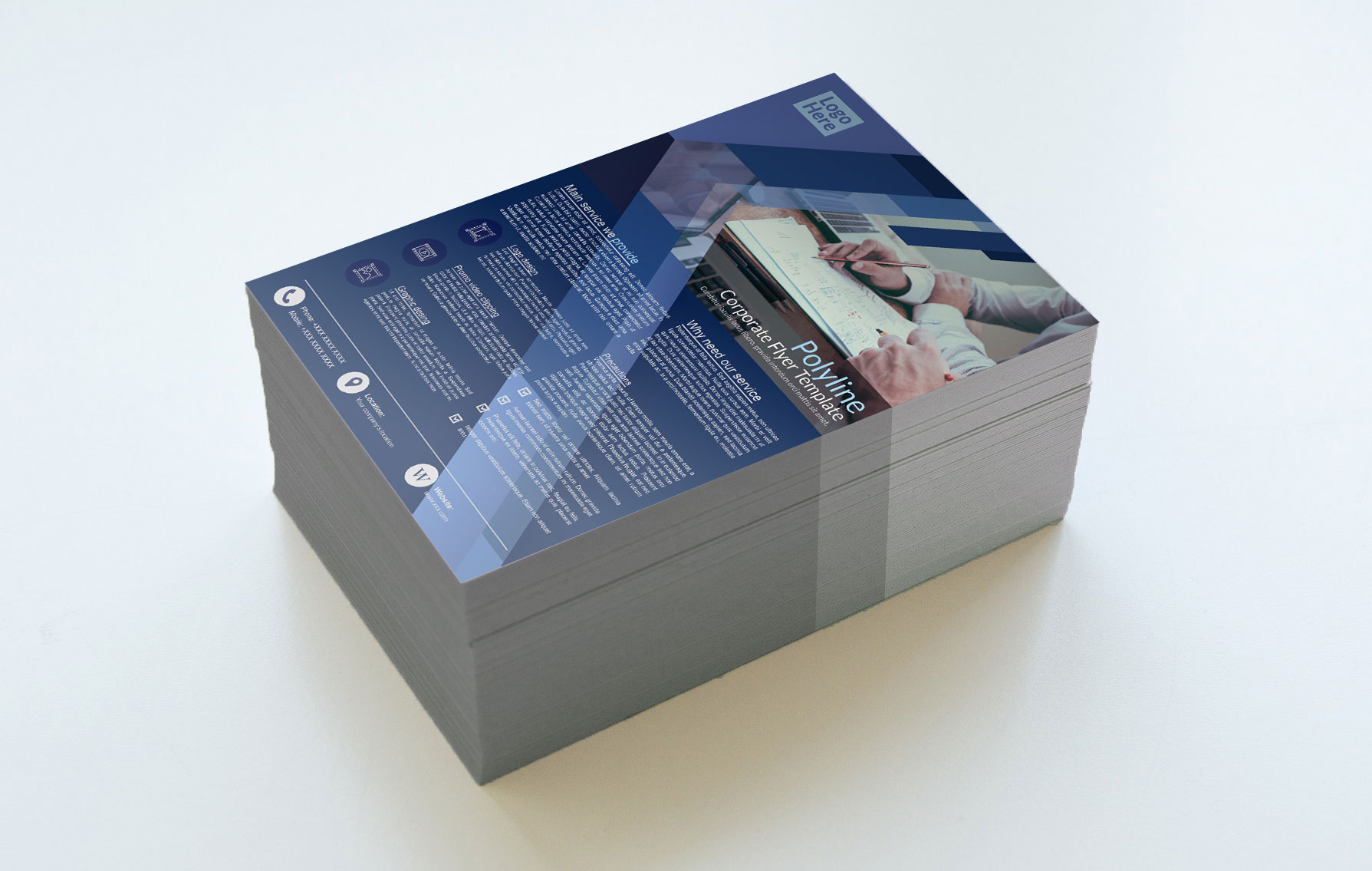 Download Фирменный стиль "Polyline Flyer - Corporate Identity Template" / Polyline Flyer - Corporate Identity Template - Фирменный стиль на тему графика line,purple,parallelogram,fyler,print,paper,propaganda,arrow,a4,ai,eps