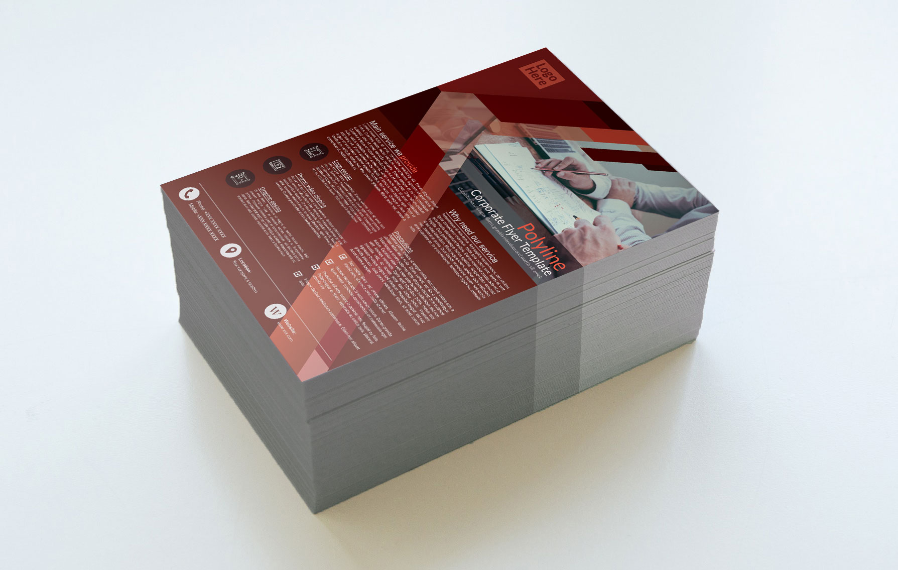 Download Фирменный стиль "Polyline Flyer - Corporate Identity Template" / Polyline Flyer - Corporate Identity Template - Фирменный стиль на тему графика line,purple,parallelogram,fyler,print,paper,propaganda,arrow,a4,ai,eps