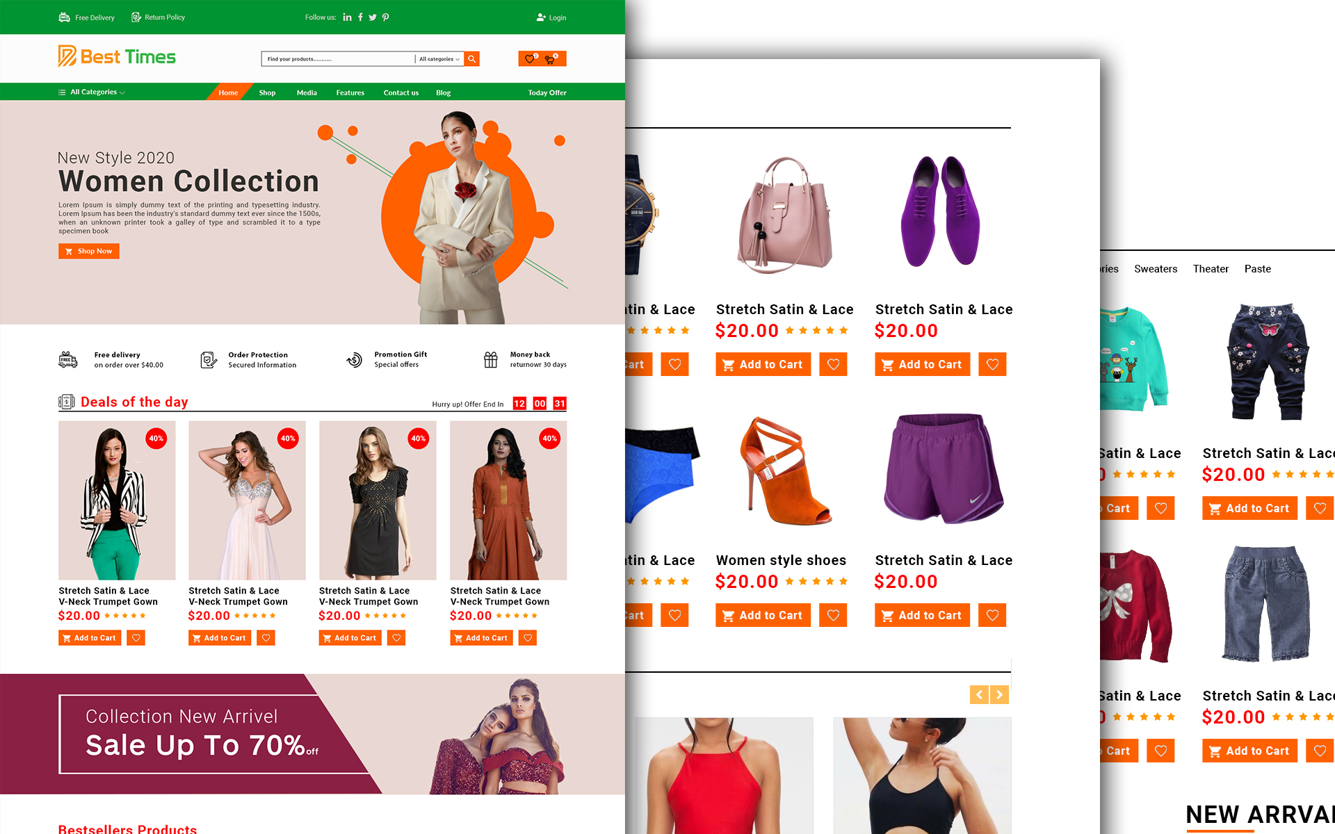 Download PSD шаблон "E-commerce Web Site PSD Template" / E-commerce Web Site PSD Template - Адаптивный PSD шаблон на тему графика apparel,bags,clean,clothes,collection,creative,ecommerce,fashion,modern,retail,shop,shopping,store,unique
