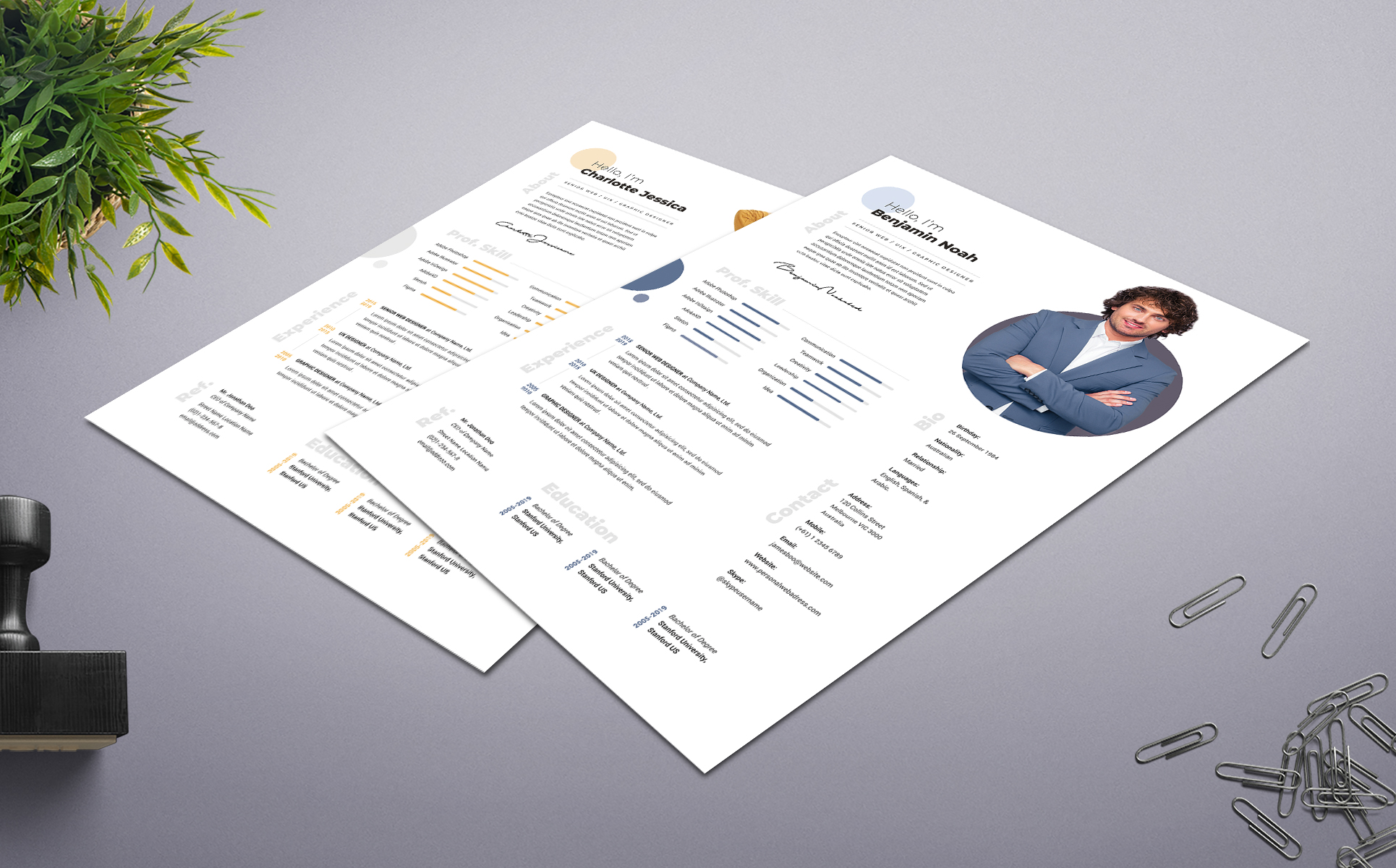 Download Резюме "Charlotte Jessica - Professional and Clean Woman Resume Template" / Charlotte Jessica - Professional and Clean Woman Resume Template - Резюме на тему графика professional,resume,cv,clean,business,corporate,documents,paper,curriculum,vitae,job,works,fresh,graduate