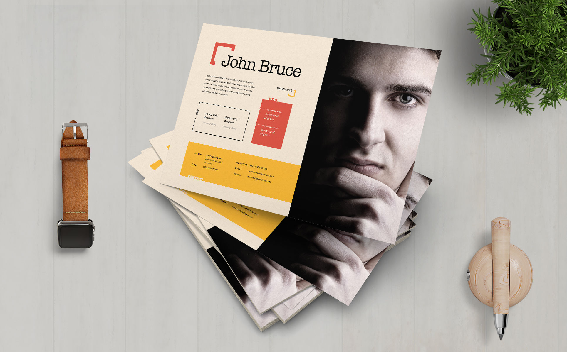 Download Резюме "John Bruce | Developer Professional and Clean Resume Template" / John Bruce | Developer Professional and Clean Resume Template - Резюме на тему графика professional,resume,cv,clean,business,corporate,documents,paper,curriculum,vitae,job,works,fresh,graduate