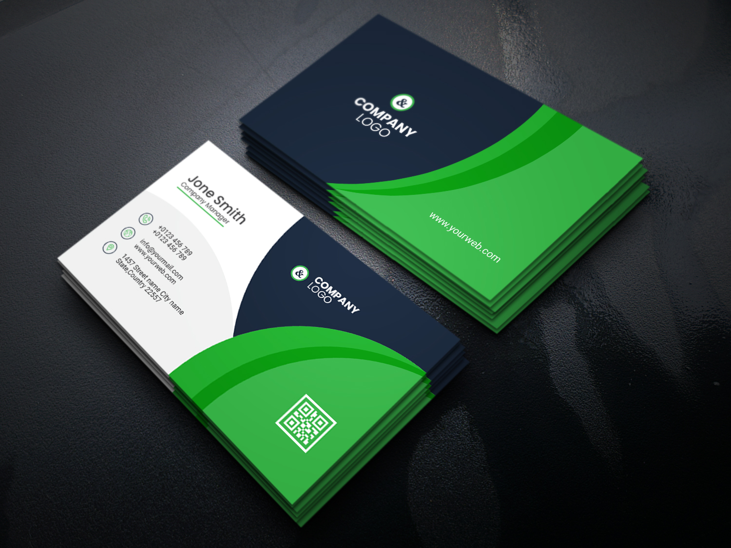 Download Фирменный стиль "Business Card - Corporate Identity Template" / Business Card - Corporate Identity Template - Фирменный стиль на тему графика business,card,design,corporate,company,id,profile,name,blue,cards,modern,real,estate