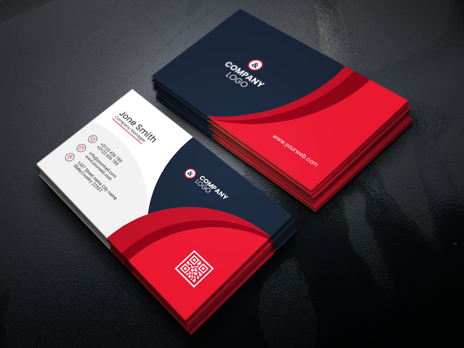 Download Фирменный стиль "Business Card - Corporate Identity Template" / Business Card - Corporate Identity Template - Фирменный стиль на тему графика business,card,design,corporate,company,id,profile,name,blue,cards,modern,real,estate
