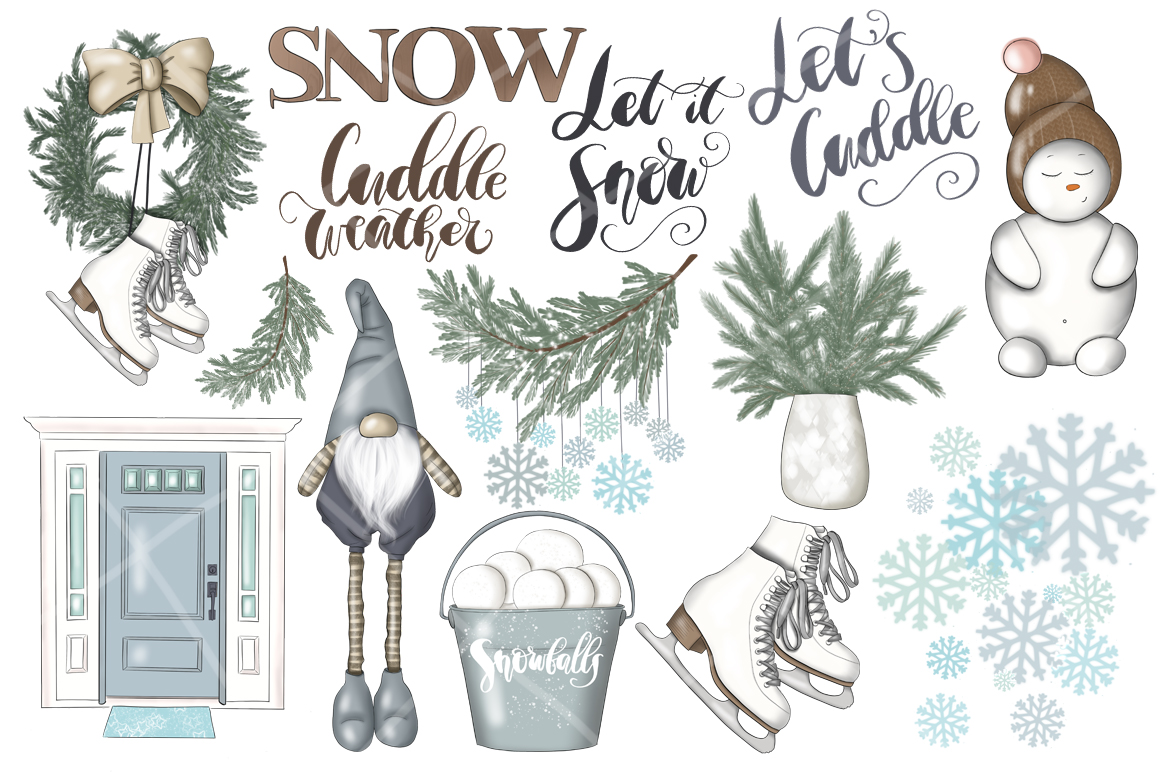 Download Иллюстрация "Cuddle Weather Clipart & Patterns - Illustration" / Cuddle Weather Clipart & Patterns - Illustration - Иллюстрация на тему графика digital,papers,winter,graphics,fashion,girl,planner,new,year,stickers,lettering,seamless,pattern,clipart,holiday,illustration,christmas,background,merry,design