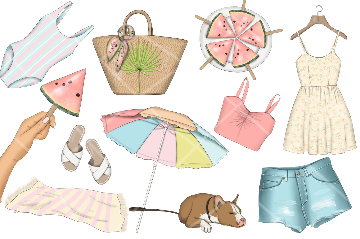 Download Иллюстрация "Best Summer Ever Clipart & Patterns - Illustration" / Best Summer Ever Clipart & Patterns - Illustration - Иллюстрация на тему графика summer,beach,clipart,pattern,planner,fashion,girls,set,boss,blog,scrapbook,african,american,paper,lettering,illustration,texture,watermelon,good,hello