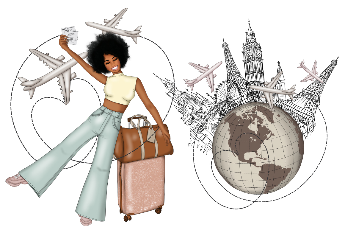 Download Иллюстрация "I’m Gonna Fly Away Clipart & Pattern - Illustration" / I’m Gonna Fly Away Clipart & Pattern - Illustration - Иллюстрация на тему графика travel,clipart,illustration,tourism,trip,summer,design,background,journey,vacation,graphic,tour,holiday,map,adventure,flat,transport,eiffel,tower