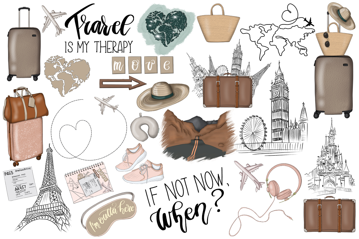 Download Иллюстрация "I’m Gonna Fly Away Clipart & Pattern - Illustration" / I’m Gonna Fly Away Clipart & Pattern - Illustration - Иллюстрация на тему графика travel,clipart,illustration,tourism,trip,summer,design,background,journey,vacation,graphic,tour,holiday,map,adventure,flat,transport,eiffel,tower