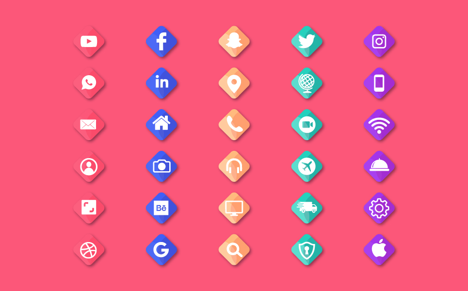 Download Набор иконок "30 Gradient Social Media and Contact Icon Set" / 30 Gradient Social Media and Contact Icon Set - Набор иконок на тему social media symbol,social,flat,design,vector,camera,key,set,gradient,search,mobile,photo,avatar,application,icon,gradient icon,social icon,media icon,modern icon
