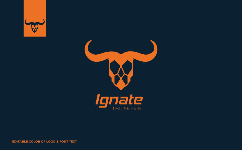 Download Шаблон логотипа "Ignite Ox Logo Template" / Ignite Ox Logo Template - Шаблон логотипа на тему графика ox,sign,illustration,logo,cow,animal,bull,design,taurus,graphic,horn,icon,art,strong,head,ox logo,ignite,hot,fire,template