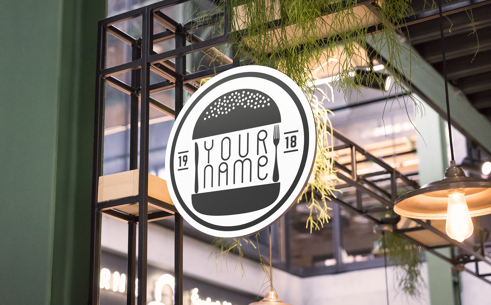 Download Шаблон логотипа "BURGER SHOP Logo Template" / BURGER SHOP Logo Template - Шаблон логотипа на тему графика logo,logos,template,burger,design,cafe,templates,fonts,cheeseburger,bistro