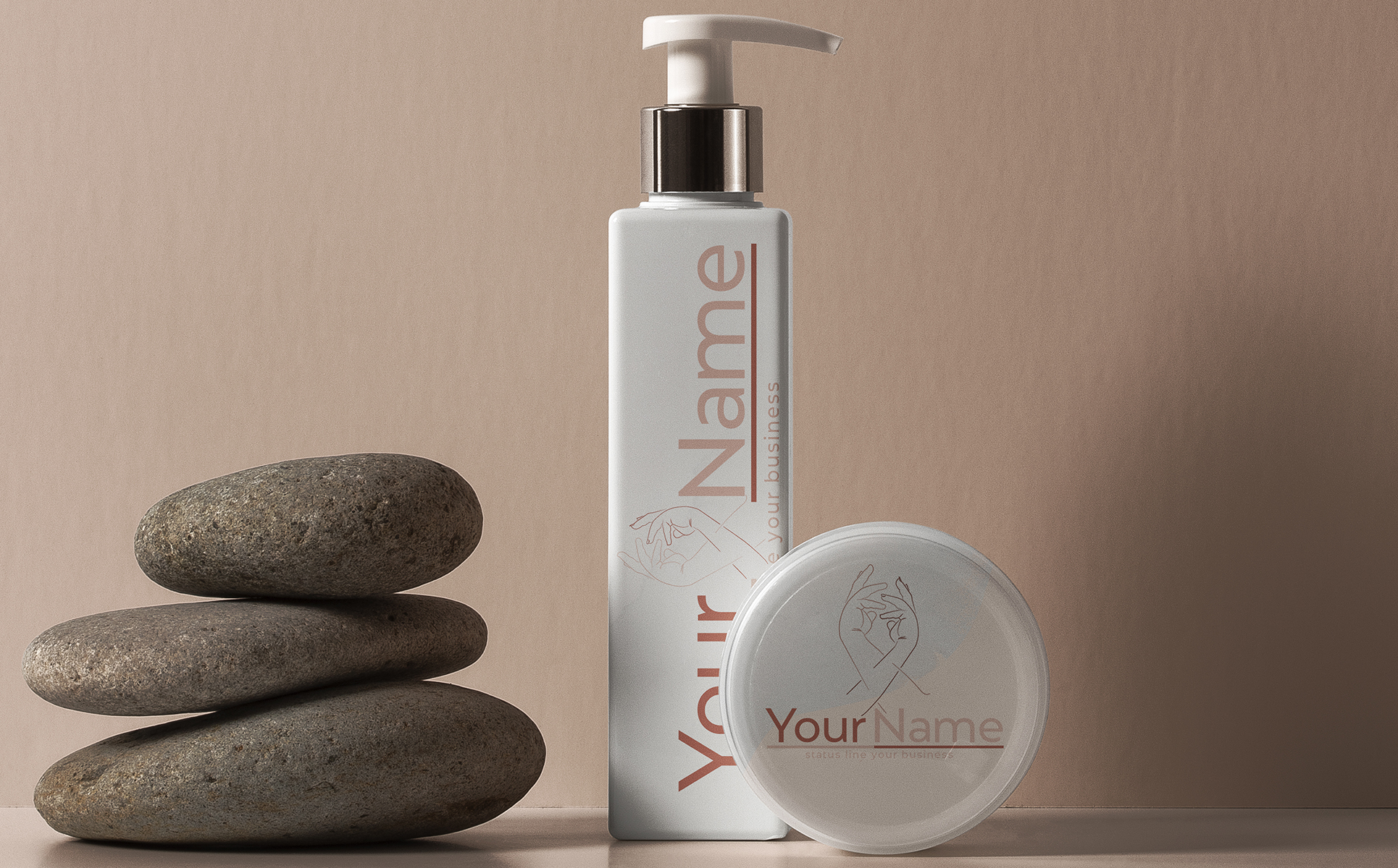 Download Шаблон логотипа "Cosmetic Logo Template" / Cosmetic Logo Template - Шаблон логотипа на тему графика cosmetics,design,face,fonts,girl,logo,logos,template,templates,woman,hands