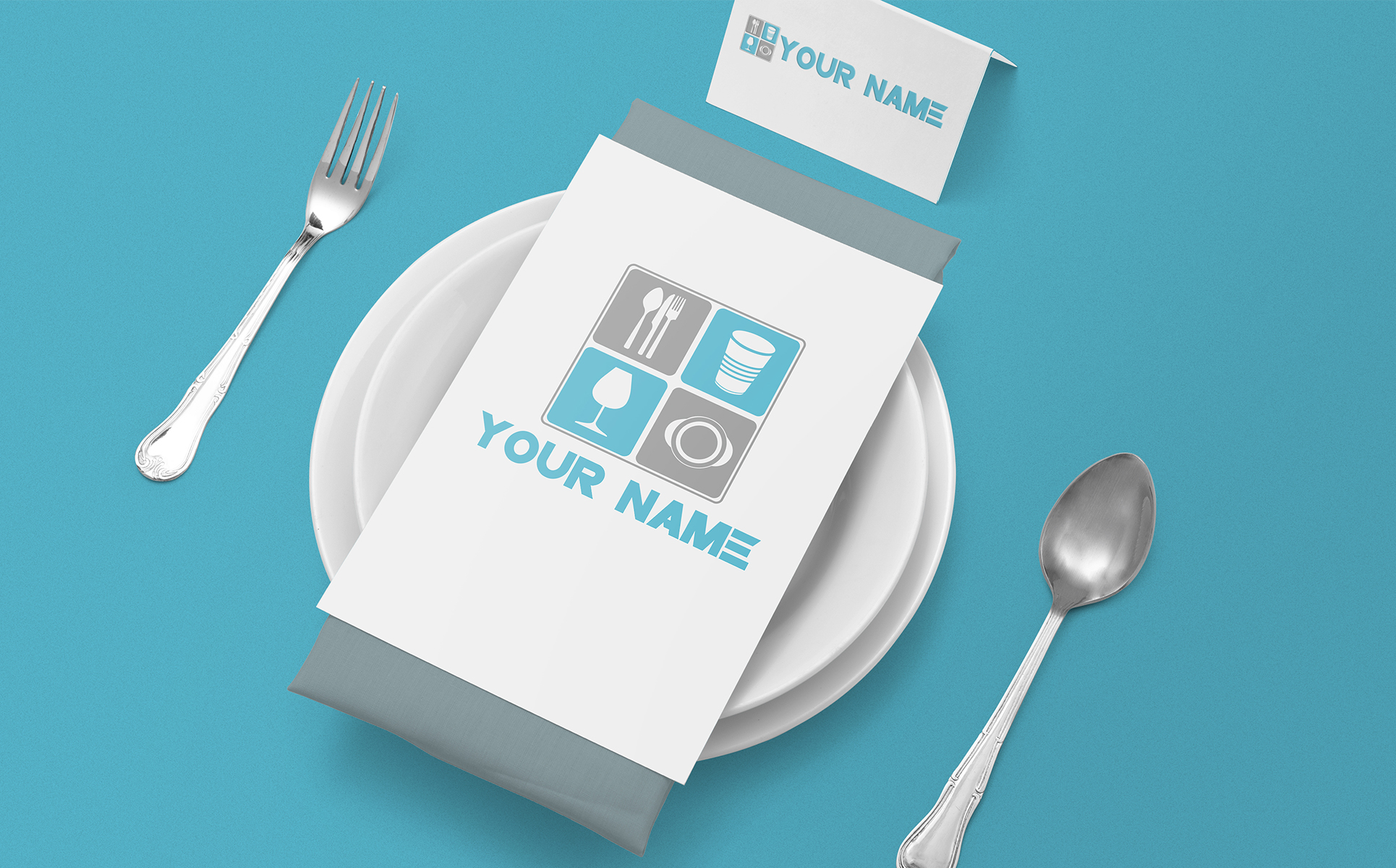 Download Шаблон логотипа "Tableware Logo Template" / Tableware Logo Template - Шаблон логотипа на тему графика tableware,logo,logos,template,design,templates,fonts