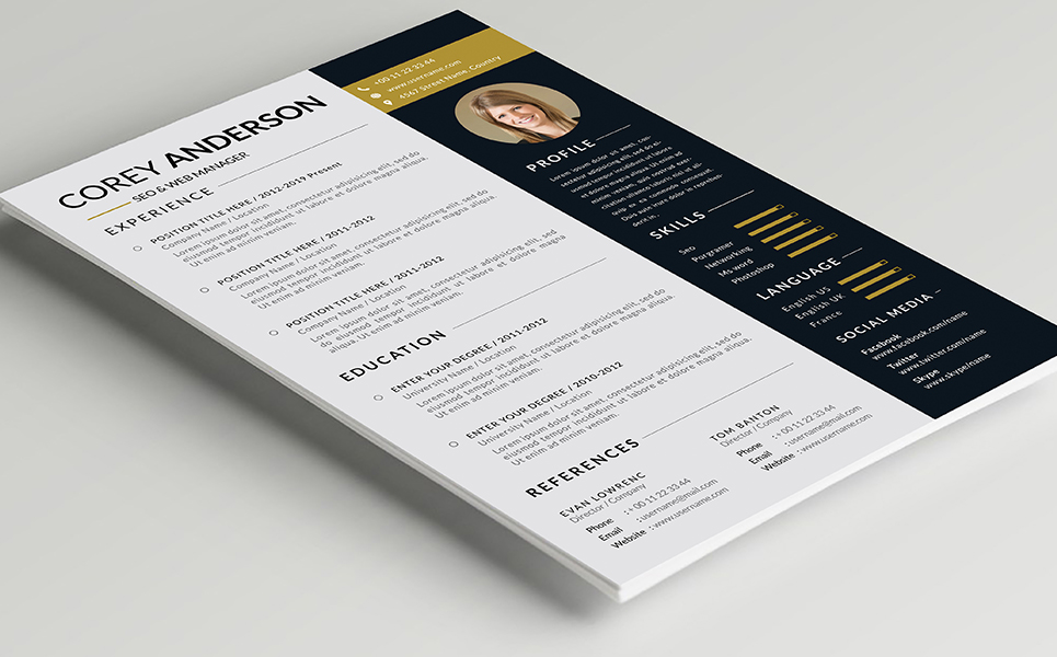 Download Резюме "Modern Professional Curriculum Resume Template" / Modern Professional Curriculum Resume Template - Резюме на тему графика business template,2 page,a4,clean,female,female resume,feminine,infographic,letter,minimalist,modern,modern resume,portfolio,professional,resume,resume clean,resume cv,resume design,resume pr