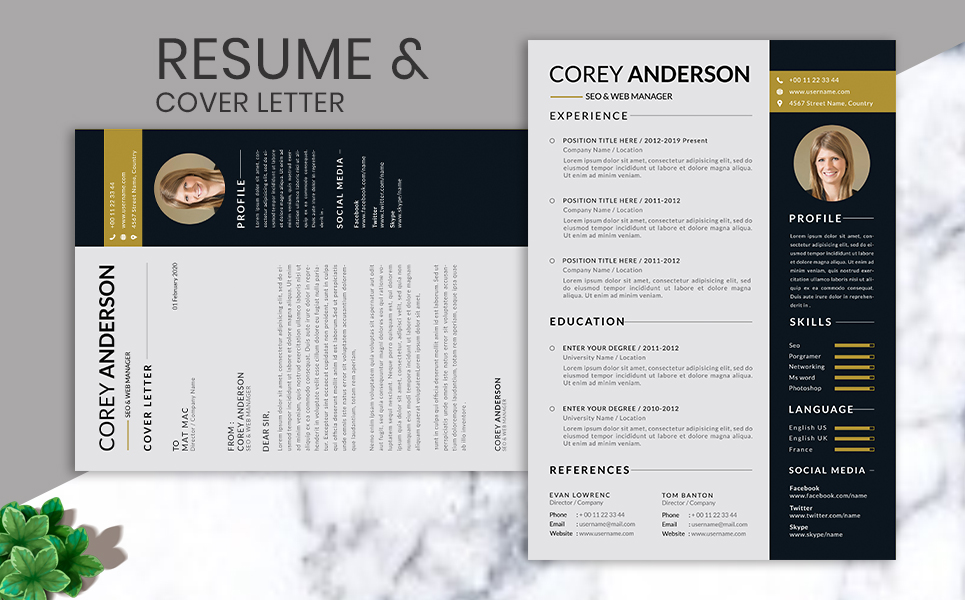 Download Резюме "Modern Professional Curriculum Resume Template" / Modern Professional Curriculum Resume Template - Резюме на тему графика business template,2 page,a4,clean,female,female resume,feminine,infographic,letter,minimalist,modern,modern resume,portfolio,professional,resume,resume clean,resume cv,resume design,resume pr