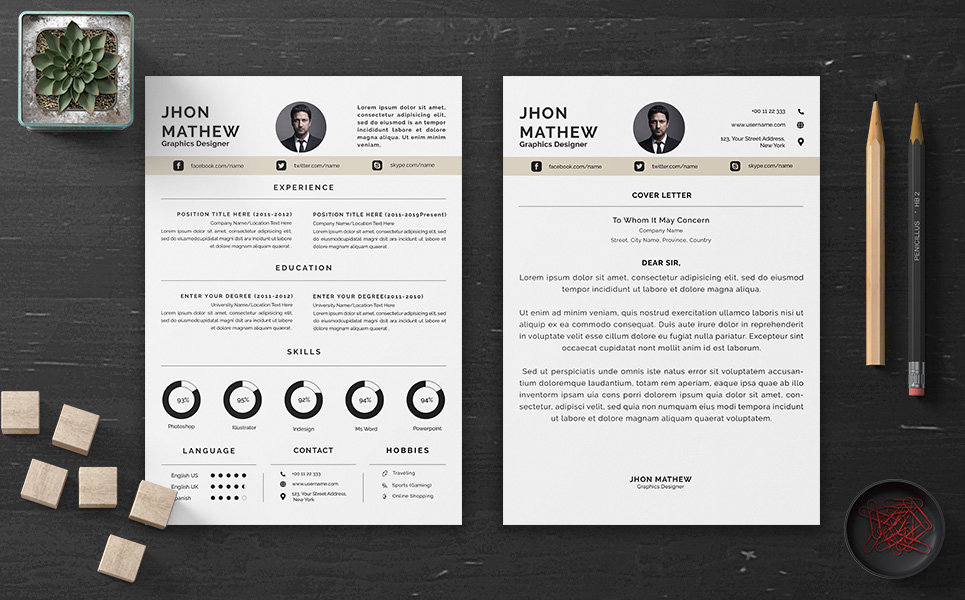Download Резюме "Modern Professional Curriculum Resume Template" / Modern Professional Curriculum Resume Template - Резюме на тему графика a4,clean,cv,design,elegant,elegant resume,female,feminine,infographic,letter,minimalist,modern,modern resume,portfolio,professional,resume,resume clean,resume cv,resume design,2 page