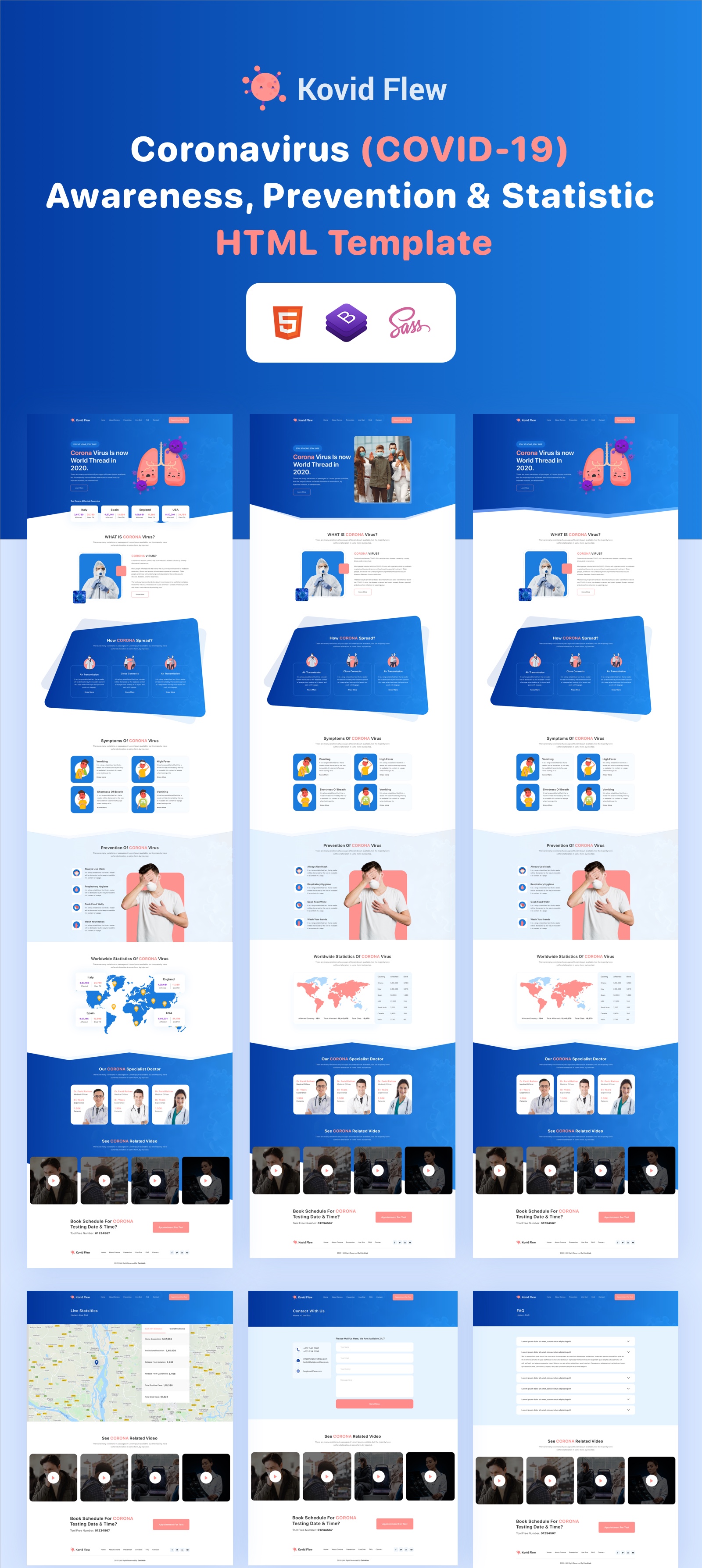 19) Awareness and Statistical Website Template