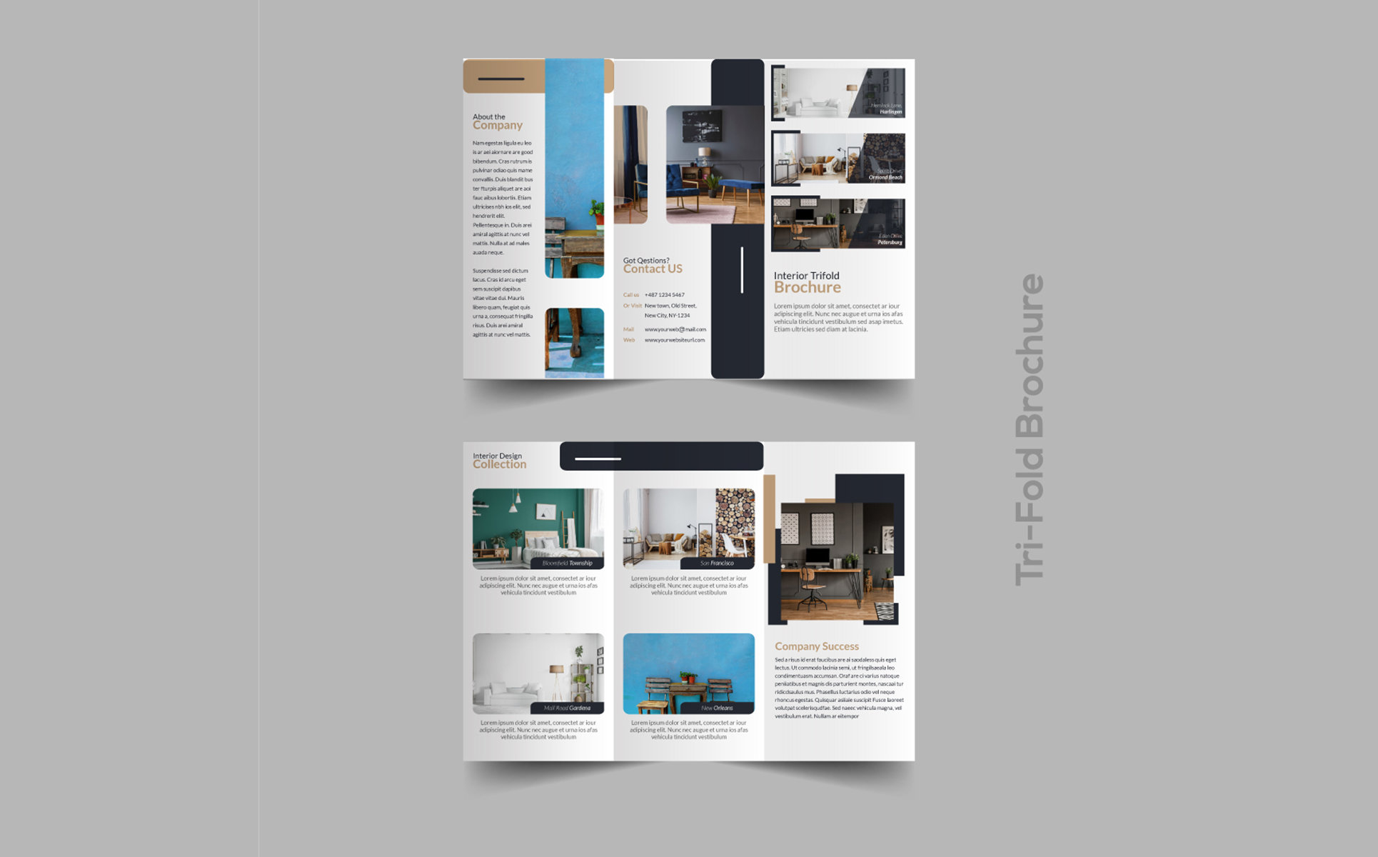 Download Фирменный стиль "Real Estate/Furniture Store Trifold Brochure - Corporate Identity Template" / Real Estate/Furniture Store Trifold Brochure - Corporate Identity Template - Фирменный стиль на тему графика brochure,publication,design,presentation,document,concept,template,trifold,promotion,leaflet,corporate,folder,print,creative,business,vector,company,tri-fold,furniture,poperty
