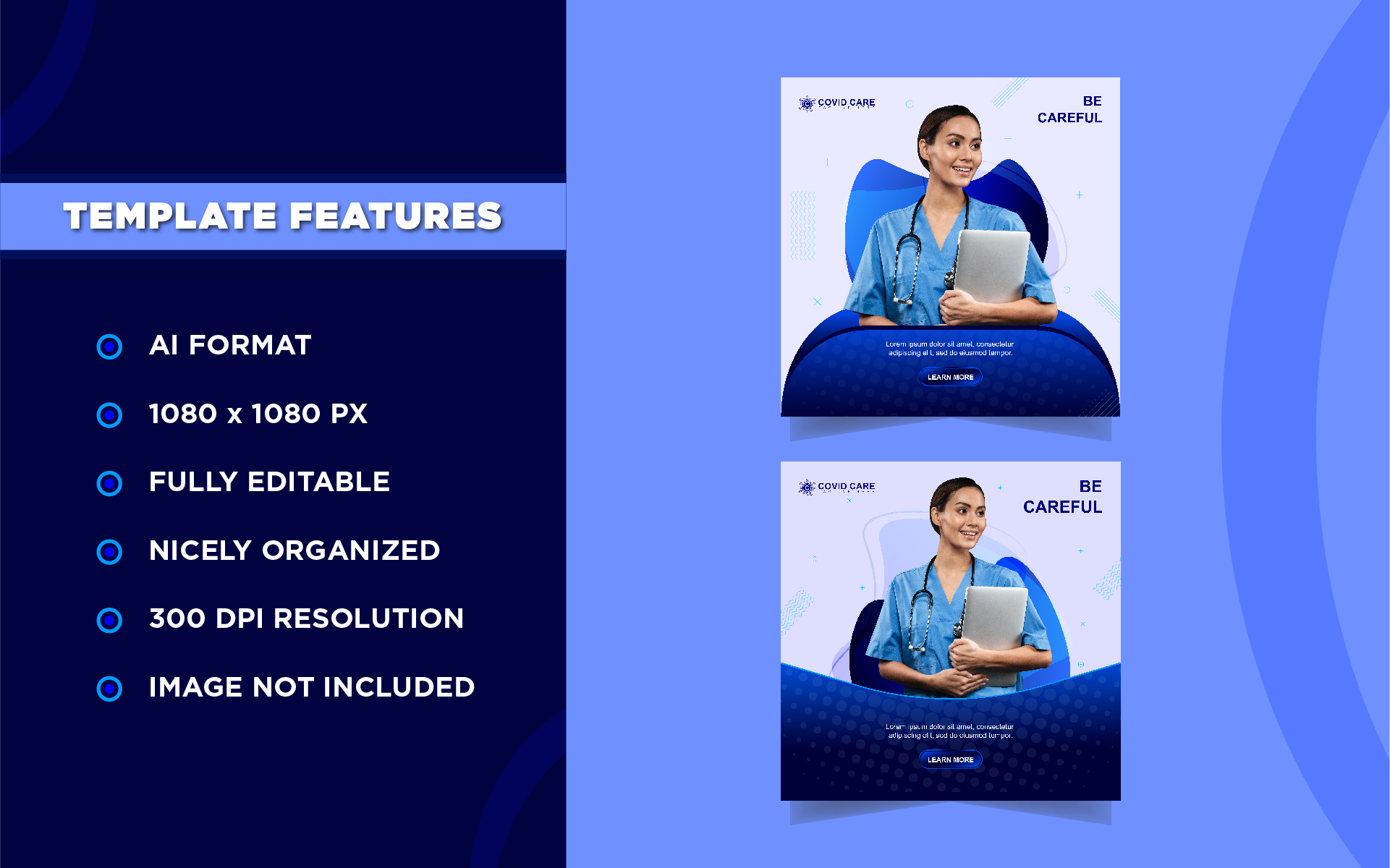 Download Шаблон для соцсетей "Coronavirus Awarness Instagram Post Templates for Social Media" / Coronavirus Awarness Instagram Post Templates for Social Media - Шаблон для соцсетей на тему графика banner,medical,home,health,social,medicine,healthy,media,safe,calm,careful,stay,home,healthy,covid,coronavirus,media,ad,templates,flu