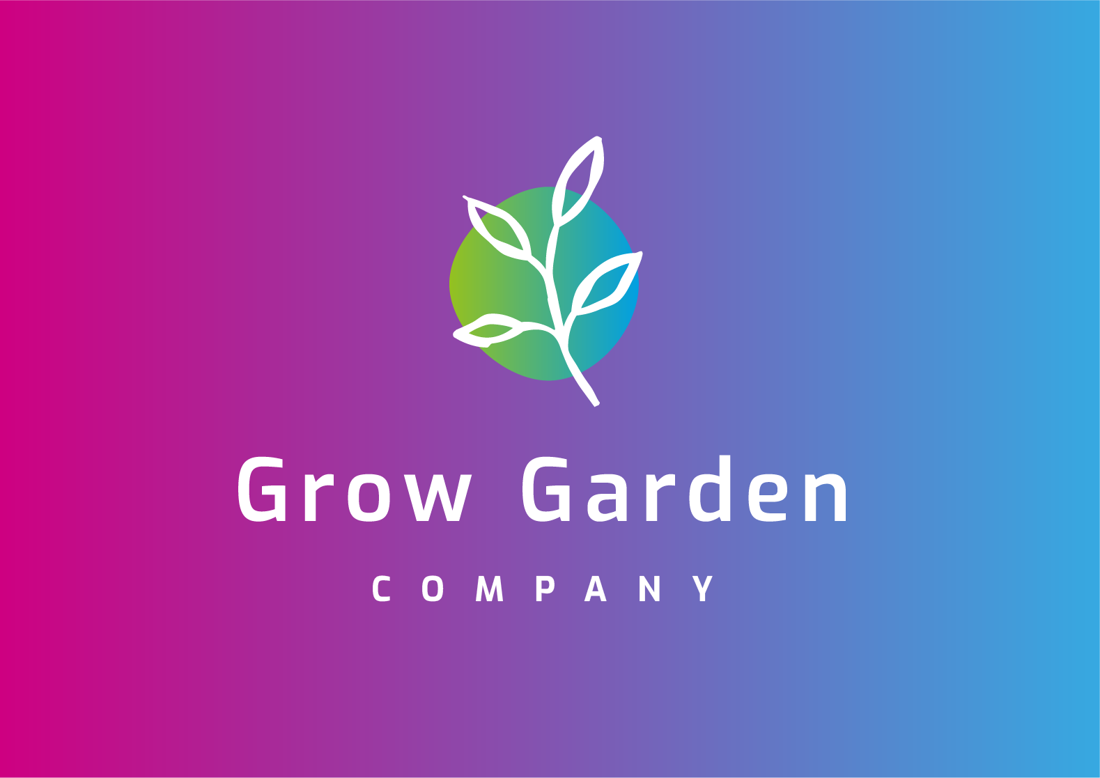 Download Шаблон логотипа "Grow Garden Logo Template" / Grow Garden Logo Template - Шаблон логотипа на тему графика logo,style,colorfull,violet,blue,green,orange,abstract,future,symbol,grow,garden,leaves,eco