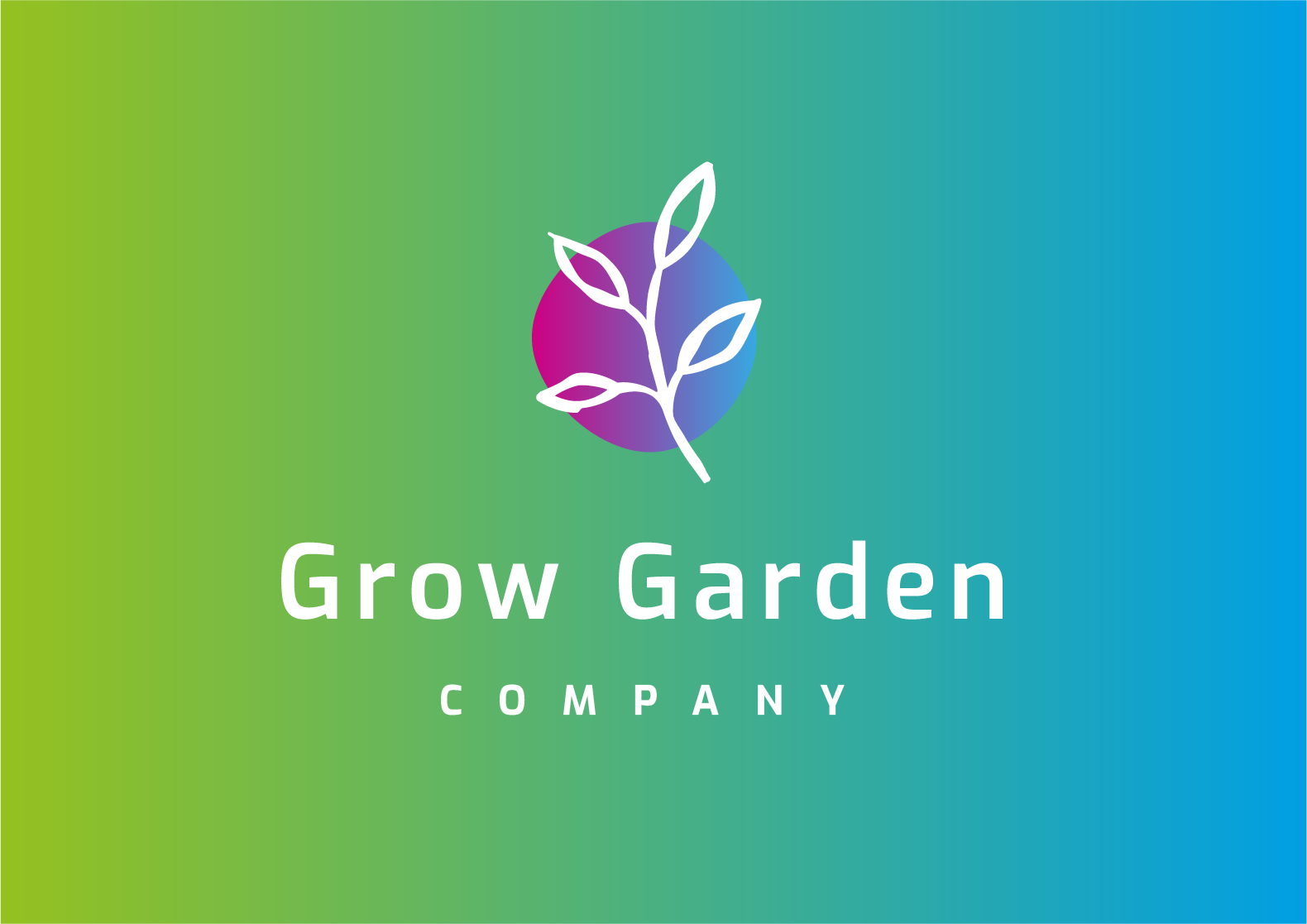 Download Шаблон логотипа "Grow Garden Logo Template" / Grow Garden Logo Template - Шаблон логотипа на тему графика logo,style,colorfull,violet,blue,green,orange,abstract,future,symbol,grow,garden,leaves,eco