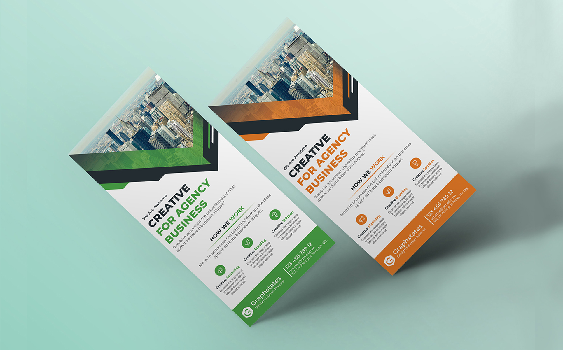Download Фирменный стиль "DL Flyer Design. - Corporate Identity Template" / DL Flyer Design. - Corporate Identity Template - Фирменный стиль corporate,dl,flyer,dl,flyer,desing,business,brochure,trifold,bifold,card,businesscard,postcard,post,bule,green,red,orange,rollup,banner