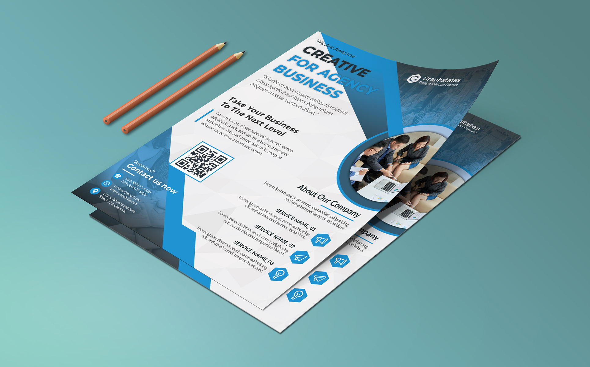 Download Фирменный стиль "Business Flyer - Corporate Identity Template" / Business Flyer - Corporate Identity Template - Фирменный стиль business,flyer,template,dl,dlflyer,corporate,businesscard,flyerdesign,design,graphicdesign,print,bule,red,orange,green,brochure,trifold,bifold,postcard,card