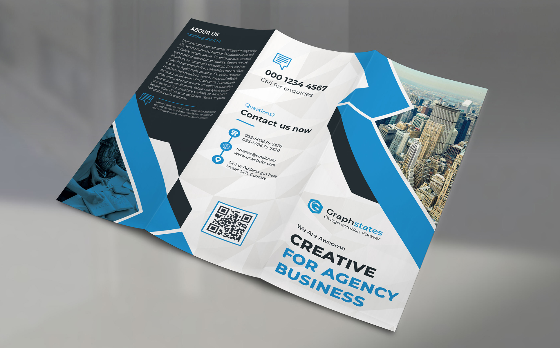 Download Фирменный стиль "Business Trifold Brochure Bundle - Corporate Identity Template" / Business Trifold Brochure Bundle - Corporate Identity Template - Фирменный стиль trifold,brochure,bundle,bifold,flyer,businesscard,card,design,graphic,blue,green,red,orange,color,psd,ai,postcard,corporate,business,clean