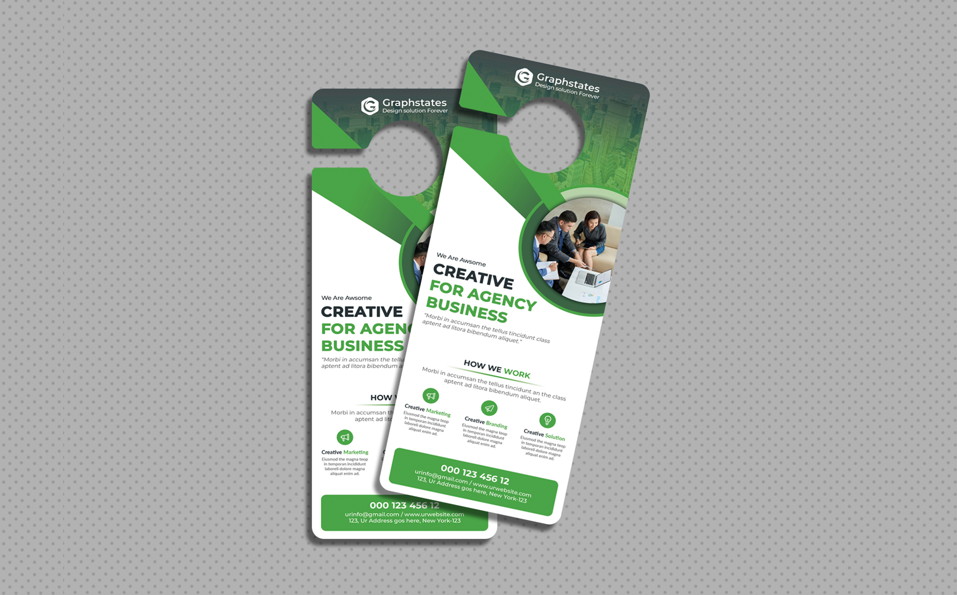 Download Фирменный стиль "Door Hanger - Corporate Identity Template" / Door Hanger - Corporate Identity Template - Фирменный стиль doorhanger,hanger,corporate,door,business,blue,red,orange,green,psd,ai,flyer,brochure,dl,claen,card,businesscard,post,postcard,design