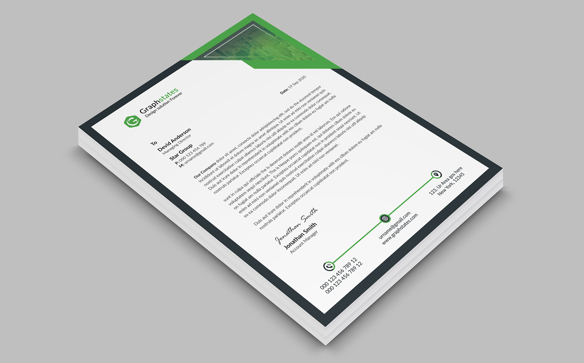 Download Фирменный стиль "4 in 1 Letterhead Bundle - Corporate Identity Template" / 4 in 1 Letterhead Bundle - Corporate Identity Template - Фирменный стиль letter,letterhead,bundle,4in1,psd,ai,flyer,brochure,business,corporate,clean,card,dl,identity,postcard,design,graphic,blue,green,red