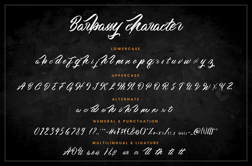 Download Шрифт "Barbassy -A Modern Handlettering Font" / Barbassy -A Modern Handlettering Font - Шрифт на тему графика beautiful font,branding font,calligraphy font,classy font,elegant font,fashion font,feminine font,handwriting font,handwritten font,lettering font,logo font,luxury font,minimalist font,modern