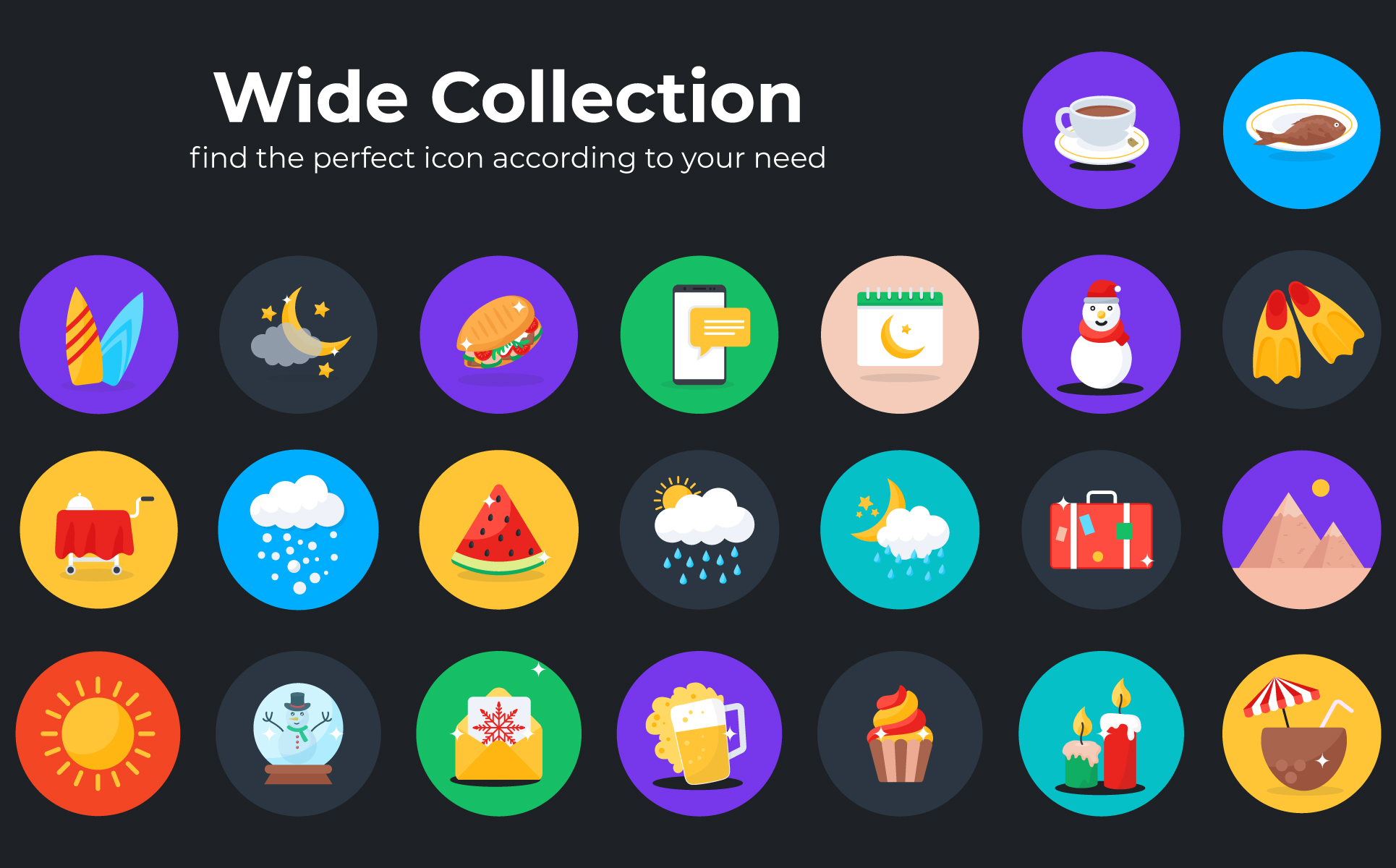 Download Набор иконок "1400+ Flat Circular Set Icon" / 1400+ Flat Circular Set Icon - Набор иконок на тему food flat icon,flat icons,icon,icons,vector,vectors,circular icons,calendar icons,watermelon,cloudy night,briefcase icon,ramadan reminder,mobile chat,raining,burger,fast food,junk food,messaging,t
