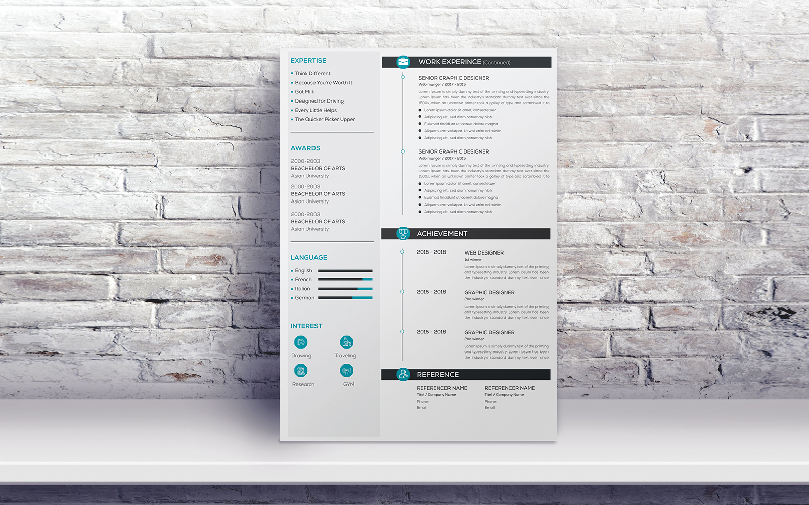 Download Резюме "Clean Design Resume Template" / Clean Design Resume Template - Резюме на тему графика resume,design,cv,cover,letter,clean,creative,template,microsoft,word,minimalist,modern,professional,psd,templates,doc