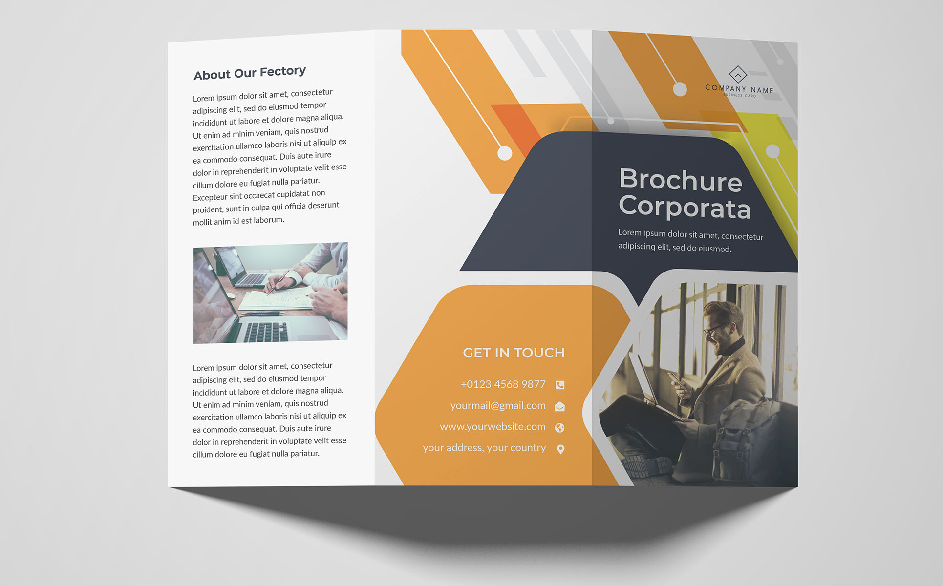 Download Фирменный стиль "Business Trifold Brochure Design - Corporate Identity Template" / Business Trifold Brochure Design - Corporate Identity Template - Фирменный стиль на тему графика advertising,agency,branding,brochure,business,business brochure,clean,company,corporate,creative,customizable,financial,marketing,modern,multipurpose,print,print ready