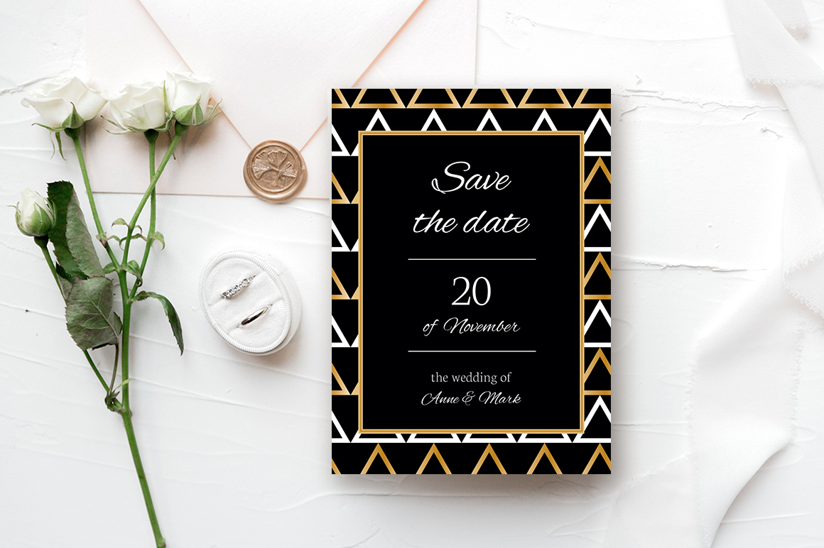 Download Фирменный стиль "Stylish geometry wedding collection - Corporate Identity Template" / Stylish geometry wedding collection - Corporate Identity Template - Фирменный стиль на тему графика wedding,invitation,invite,card,collection,gold,black,premium,elegant,rsvp,geometry,printable,customizable,bingo,ceremony,vector,template,design,stylish,psd