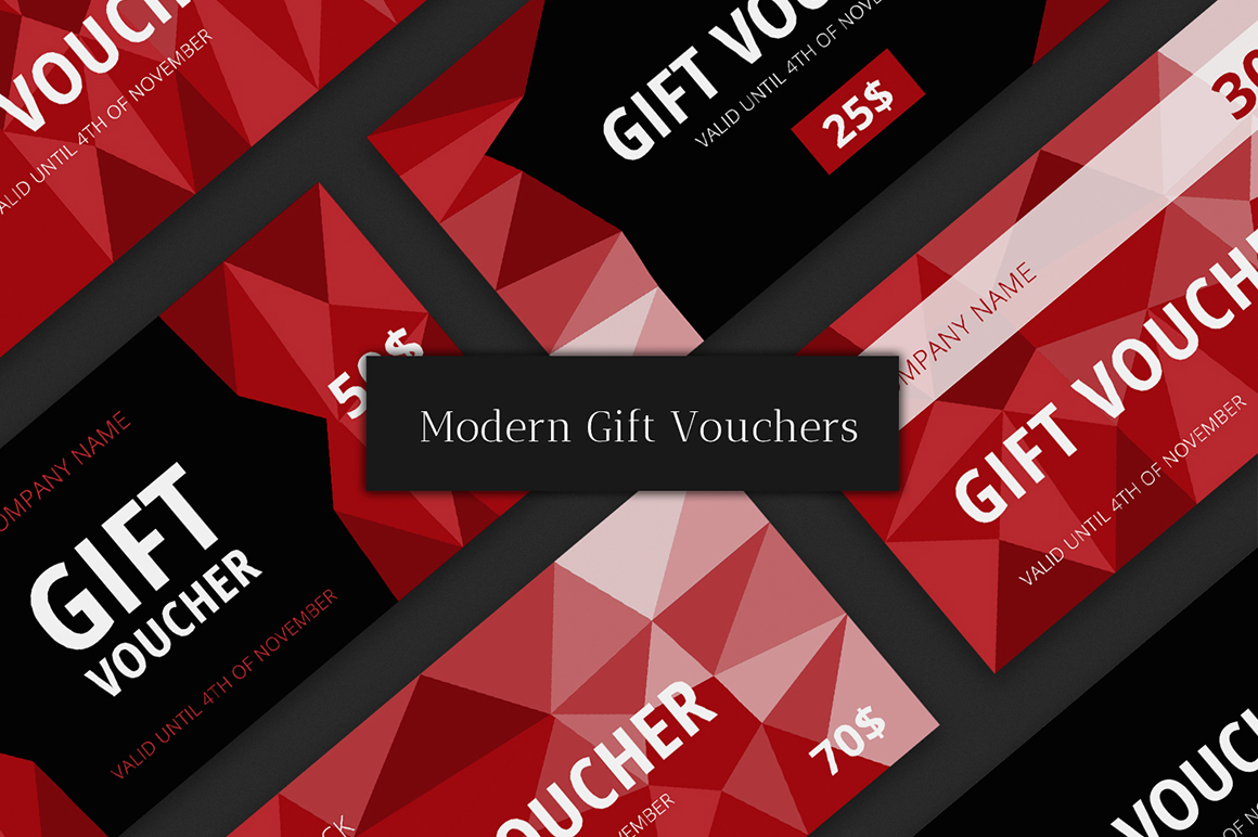 Download Фирменный стиль "Modern & Stylish Gift Voucher - Corporate Identity Template" / Modern & Stylish Gift Voucher - Corporate Identity Template - Фирменный стиль на тему графика voucher,card,advertisement,gift,trendy,psd,template,red,business,commercial,marketing,promotion,layout,store,shop,polygonal,modern,customizable,vector,coupon