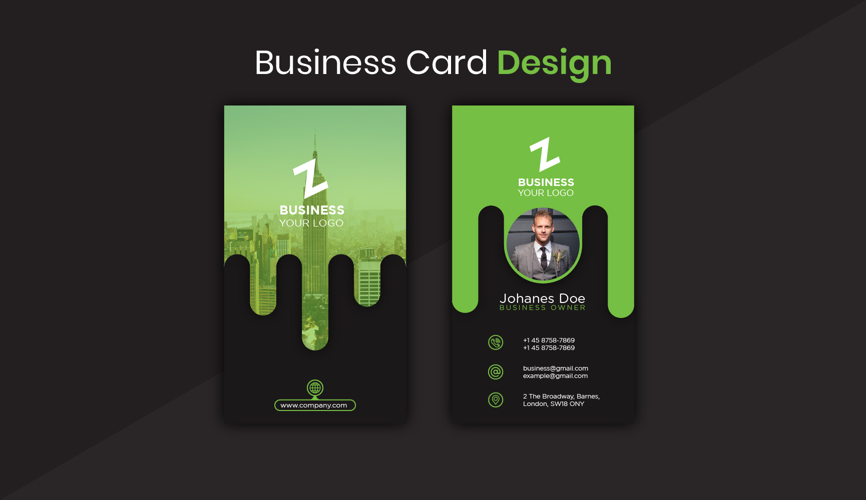 Download Фирменный стиль "Business Card - Corporate Identity Template" / Business Card - Corporate Identity Template - Фирменный стиль на тему графика business,card,corporate,identity,trend,2020,latest,cmyk,print-ready,green,blue,red,yellow,combination,creative,professional,attractive,vertical,cheap,branding
