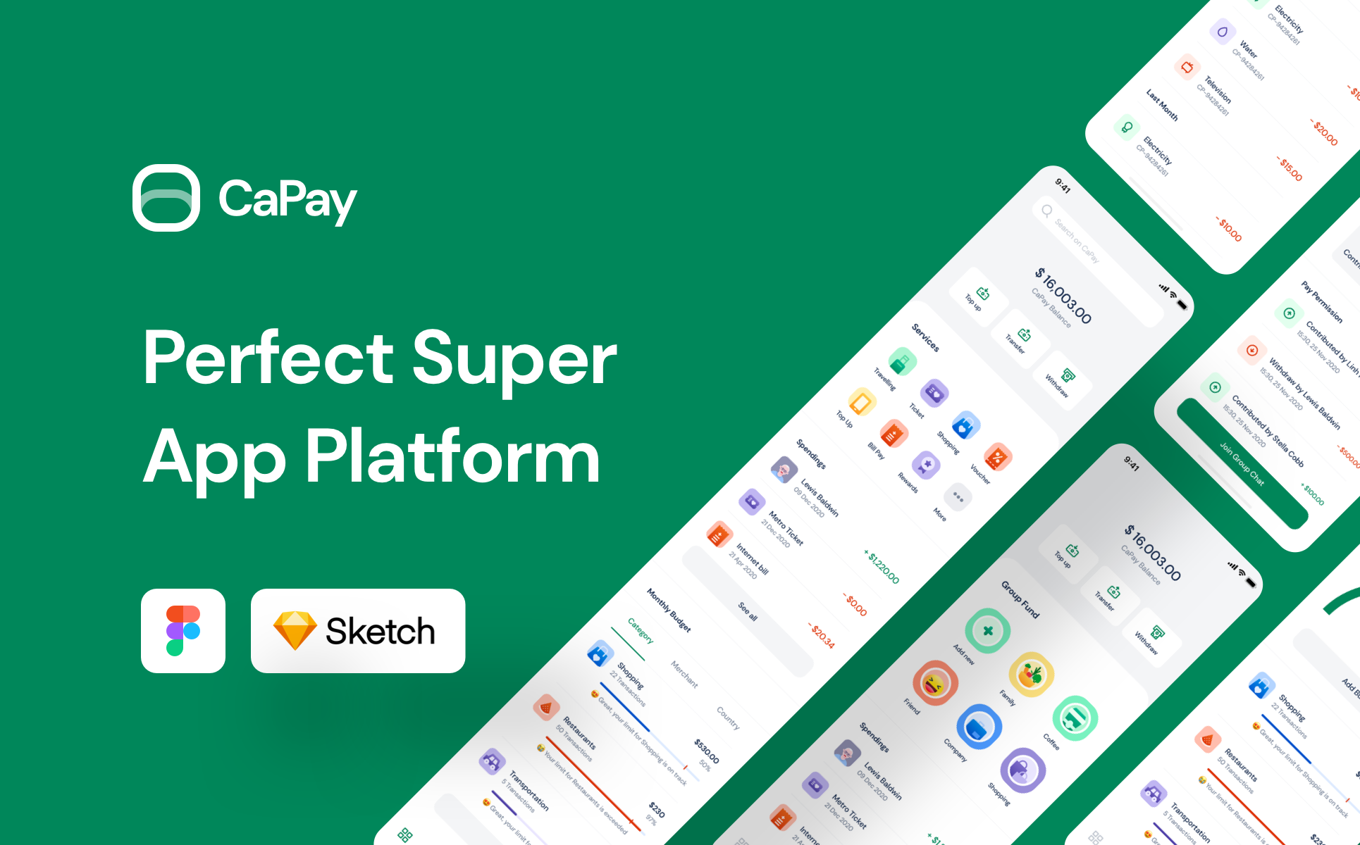 Download UI элементы "CaPay Wallet iOS UI Kit " / CaPay Wallet iOS UI Kit  - UI элементы на тему графика wallet,payment,digital,ios,ui,kit,template,super,app,shopping,food,delivery,figma,sketch,trending,carrotlabs