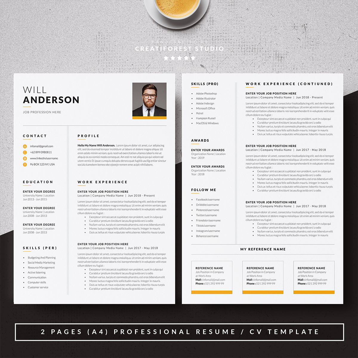 Download Резюме "Simple CV Premium Resume Template" / Simple CV Premium Resume Template - Резюме на тему графика cv,simple,resume,template,job,professional,curiculum,vitae,clean,modern,minimalist,indesign,photoshop,illustrator,word,layout,experience,minimal,portfolio,elegant